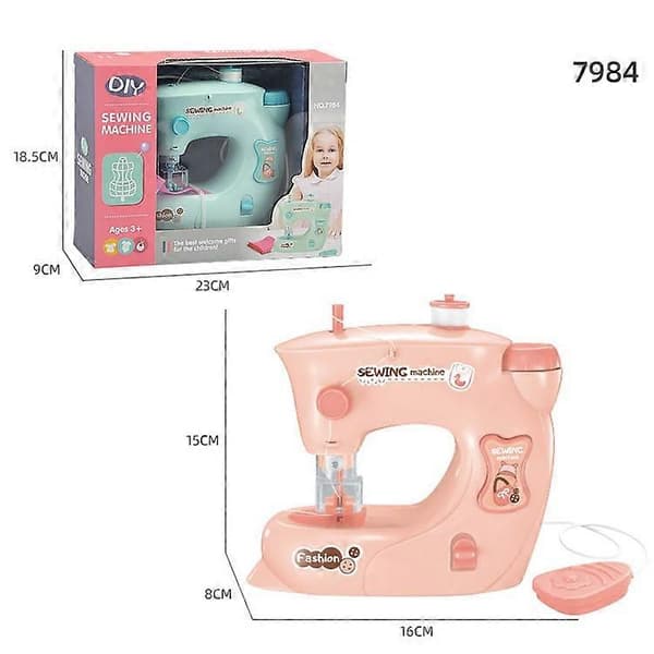 7984 Leksakssymaskin för barn, minisymaskin med ljus (storlek: S) Pink