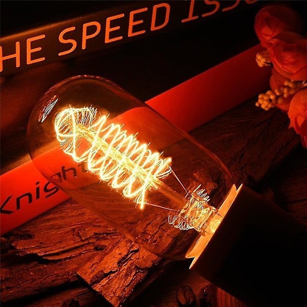 10st 40w Edison Vintage glödlampa Dimbar T45 Spiral Filament E26 E27 Amber