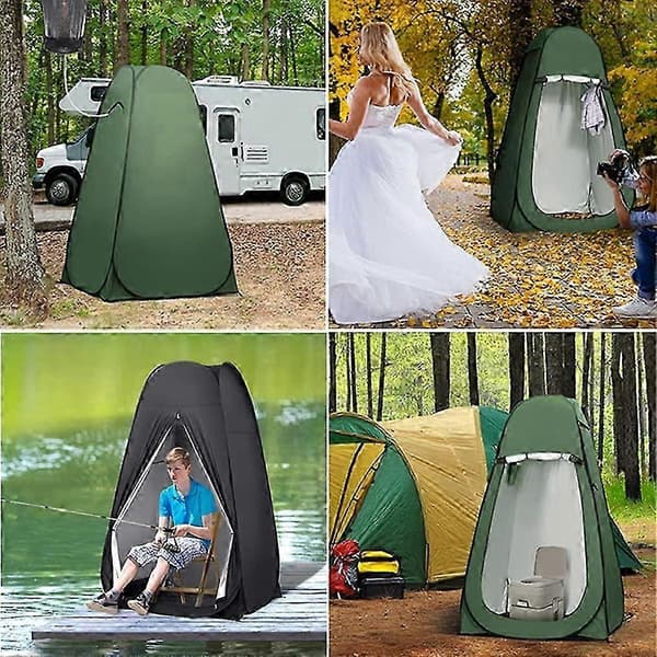 Pop-up Utomhustält Bärbart Campingsduschtält Läger Toalett Utomhus Omklädningsrum Light Green