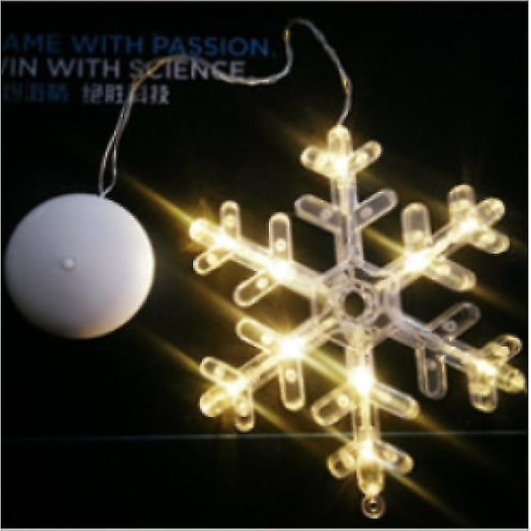 Led Snowflake "isete stjerne", ca. 30 x 16 cm, batteridrevet"