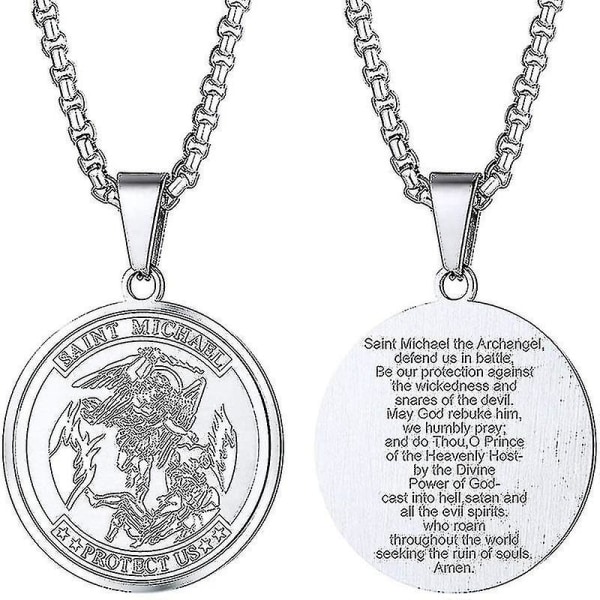 St. Michael anheng halskjede - Sterling sølv, 22"