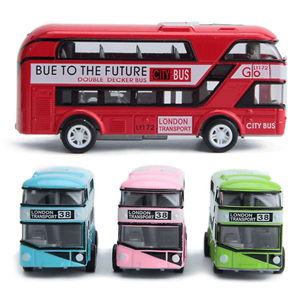 1:43 Bilmodell Dobbeltdekker London Bus Legering Diecast Kjøretøy Leker For Barn Gutter Random color