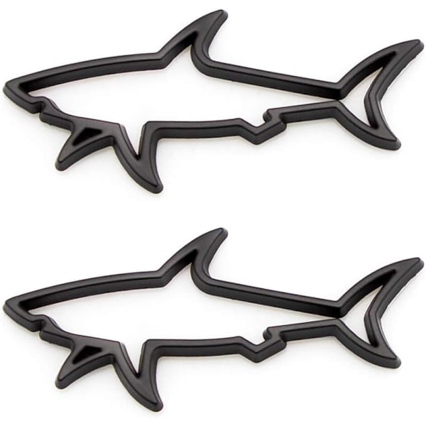 2 stk. hul fisk hai emblem premium bilmerke klistremerke fender bagasjerom