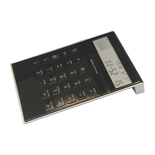LCD-laskin Herätyskellon maailmanajan ikuisilla kalenteritoiminnoilla Black