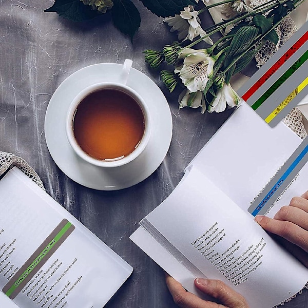 16 kpl Dyslexia-lukunauhaa, värillinen korostuslukuvihje, seurantaviivain aloittelijoille/opiskelijoille itsenäiseen lukemiseen