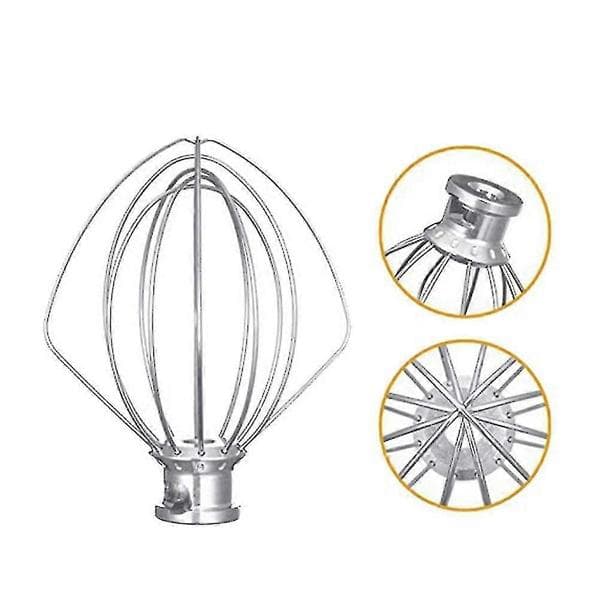 Piskeris i rustfrit stål 5K452WW til KitchenAid 5KSM90 5KSM185 røremaskine Silver