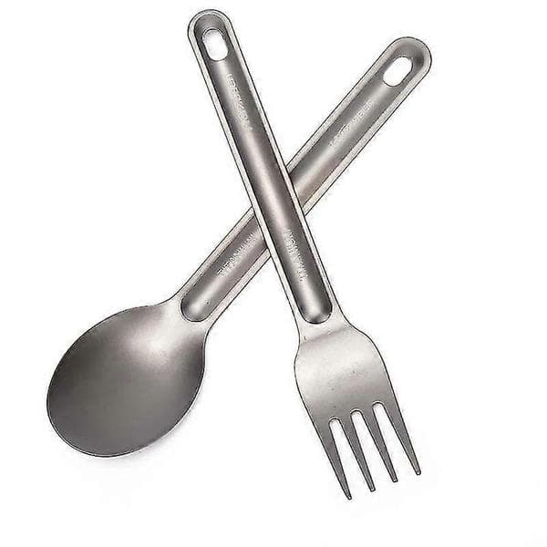 2025 1 stk. Letvægts Titanium Ske Gaffel Til Udendørs Camping Service spoon
