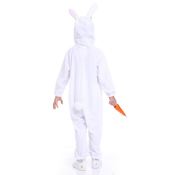 Halloween kanin kostym för barn Karneval Djur Jumpsuit Unisex Kanin Onesie påsk Pyjamas Vita sovkläder M white pink