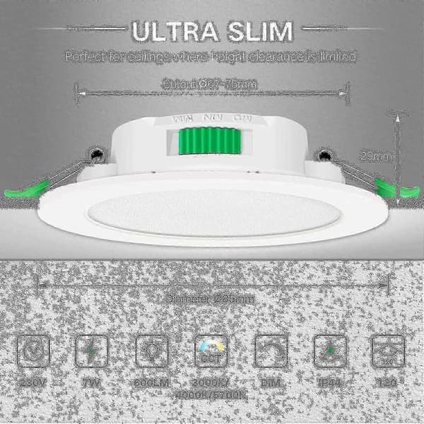12pcs 7w White LED Downlight Recessed Ceiling Lights Slim Spotlight