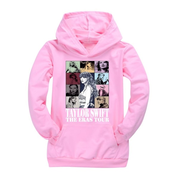 2024 Taylor Swift The Eras Tour Hoodie Sweatshirt Print Långärmad Casual Lös Pullover Huvtröja Toppar Fans Presenter Till Barn Pojkar Flickor 9-14 år Pink 11-12 Years