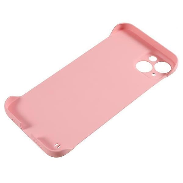 Kompatibel med iPhone 15 Plus etui rammeløst hud-touch hårdt PC telefoncover Pink