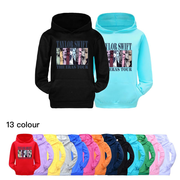 3-16 år Barn Pop Taylor Swift The Eras Tour Printed hoodie Flickor Pojkar Huvtröja Pullover Toppar Red 11-12T 150CM