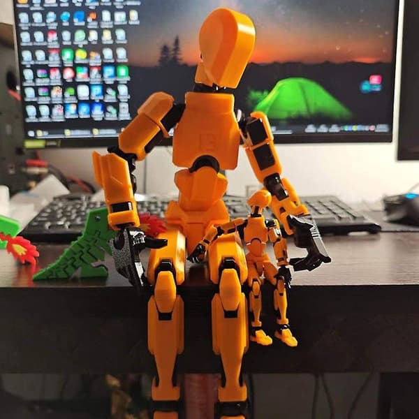 Rörliga Ledade Robotfigurer Leksaker Hållbara Slitstarka Hantverk Dekor för Sovrum Glod