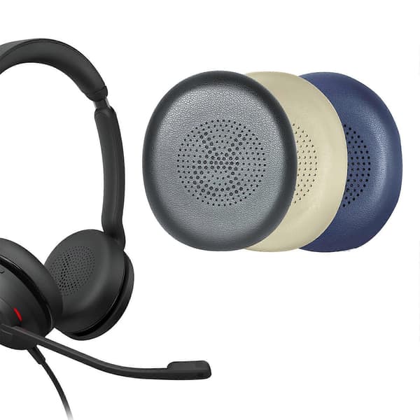 Premium Protein Læder Ørepuder Kompatible med Evolve2 40 (40UC 40MS) Evolve2 65 (65MS 65UC USB) Hovedtelefoner Øreværn Marineblå Navy Blue