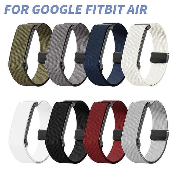 Stropp til Fitbit Air pustende nylon elastisk bånd for komfort hele dagen White