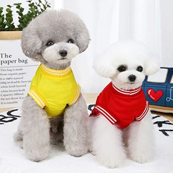 Koiran vaatteet mesh, hengittävä T-paita, lemmikkieläinten vaatteet Pentujen urheiluvaatteet Kevät/kesä Muoti koiran paita Red X-Large