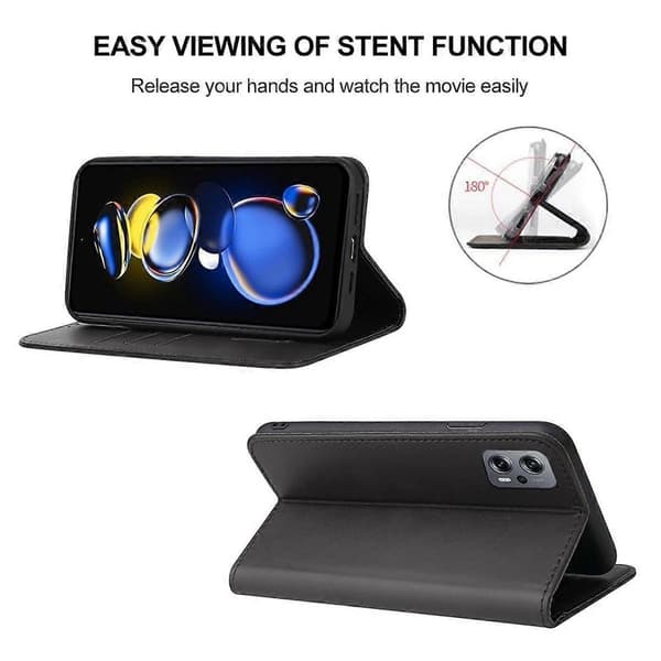 Magnetiskt Läderfodral för Xiaomi Redmi Note 11T Pro+ Black