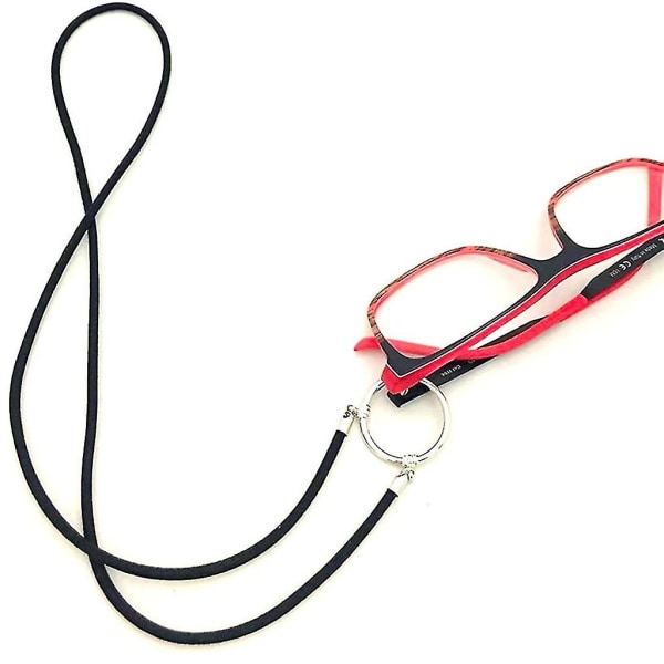 Brillehalskæde Loop Strap Holder Læsebrilleholder Anti-tabt ledning Black