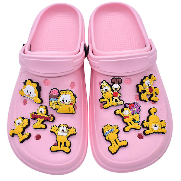 12 kpl Garfield söpö sarjakuva lihava kissa kengät Croc Jibbitz Charms DIY tarvikkeet kengän napit koristeet aikuiset lapset juhlapuolueet