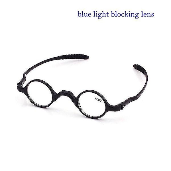 Tr90 Lukulasit Miesten Silmälasit Kehys Retro Anti Sininen Lasit Pyöreä Smart | Fruugo Nl zwart-blauw licht -1.50