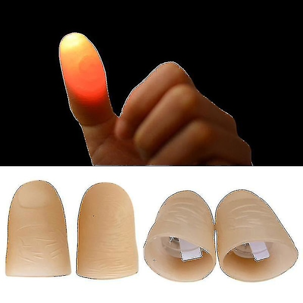 2 stk Party Lysende Glow Tommelfinger Lys Led Blinkende Finger Lys Magisk Triks Rekvisitter