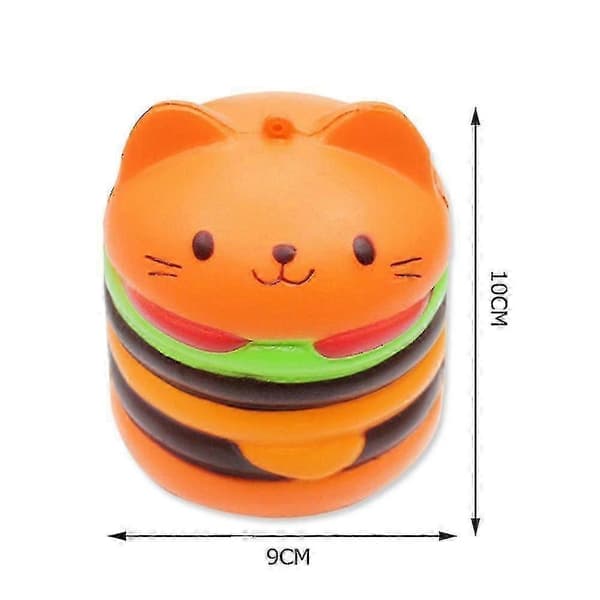 2 x langsomt stigende klemme squishy legetøj, hamburger, Kawaii stil