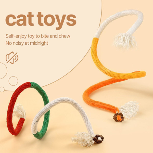 Katt Catnip Ormleksaker för Inomhuskatter, Ormleksak 2-pack för Kattungelekar och Tandrengöring, Interaktiv Färgglad Simulering Leksak Rope