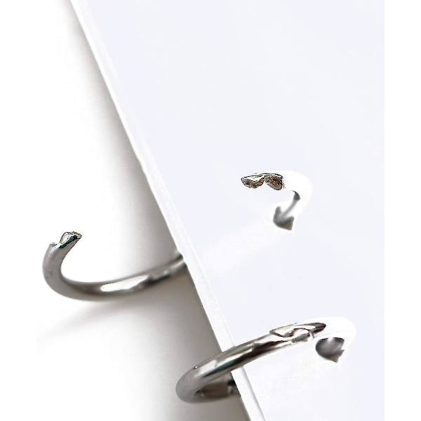 12 stk. Sølv Bogringe, 3 Huller Metal Løse Blade Binder Ringe, Ring Snap Splithængslet Til Notesbog Dagbog Fotoalbum Binding