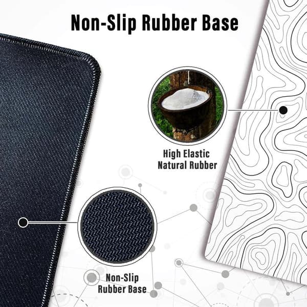 Large Gaming Mouse Pad with Stitched Edges and Non-Slip Backing