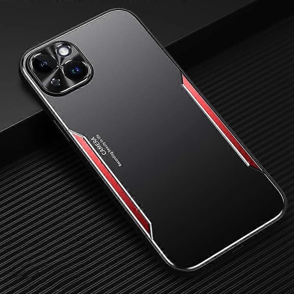 För iPhone 14 Plus Blade Series TPU + Titanlegering Mobilskal Black Red