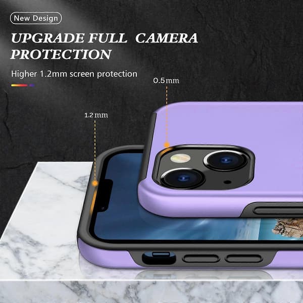 Magnetisk ringstativ støtsikkert telefondeksel for iPhone 14 Plus Purple
