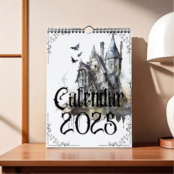 Noitavihti-Gootti 2025 Kalenteri Goottilainen Pakana Sivut 2025 Kuukausittainen Suunnittelija A4 Koko Goottilainen Kuukausittainen Kalenteri 1PCs