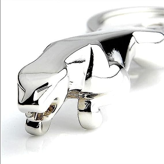 Nyckelring i metall med djurform - Jaguar-design - Silver