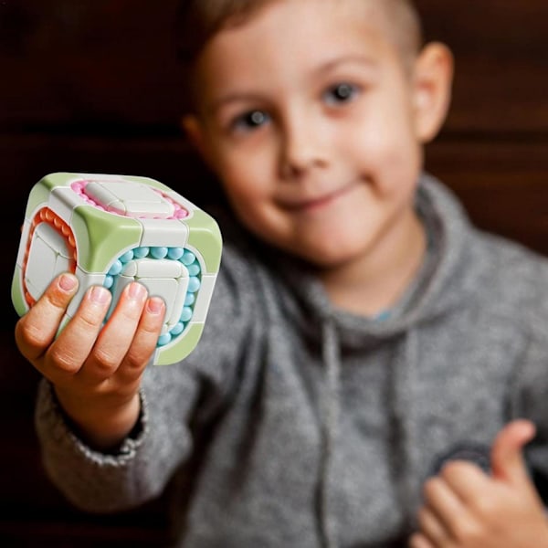 Roterande Magic Bean Cube, Roterande Burkar Pussel Bean Cube Toy, förbättra fokus och utveckla Cube Beans för barn