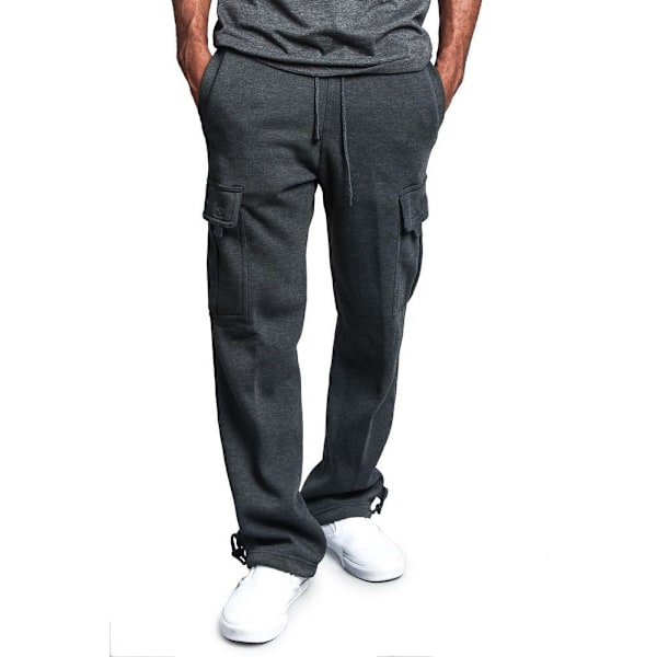 Nya Lediga Rak Overaller med Flera Fickor för Män Dark Gray XXL