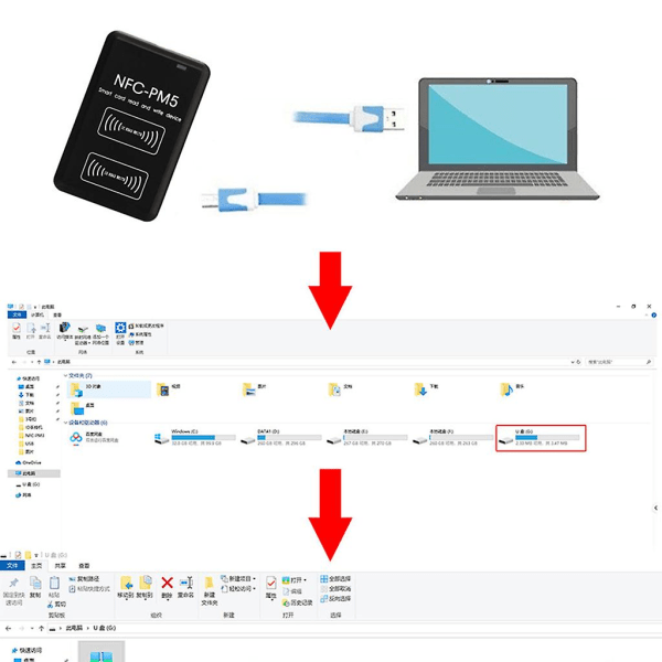 För smartkort Nfc Reader Writer Kopiator USB C-gränssnitt För Ic Id-kort Stand-alone
