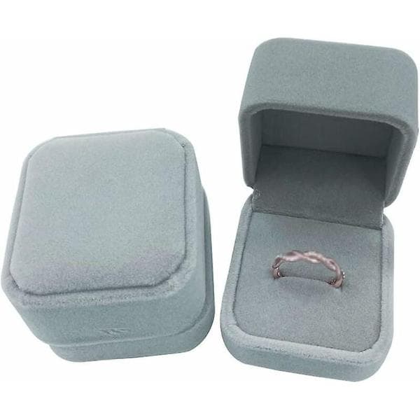 2 stykker flannel ringæske (grå)