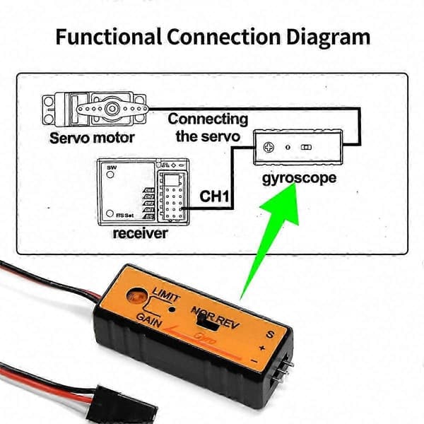 Minigyromodul for RC-driftkontroll i ultrakompakte biler og båter Black
