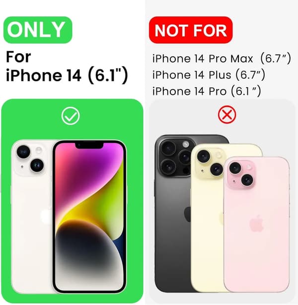 iPhone 14 Mattamusta Kuori - Erillinen Kameransuoja iPhone 14
