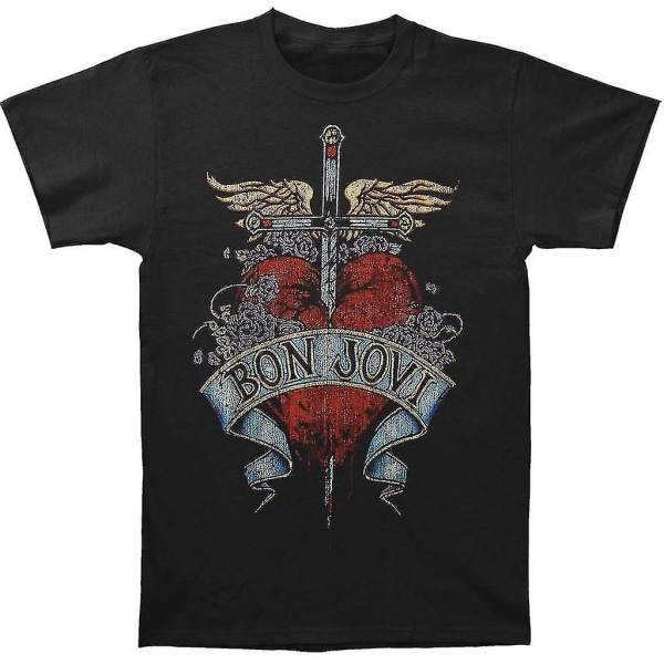 Bon Jovi Heart T-skjorte Black M