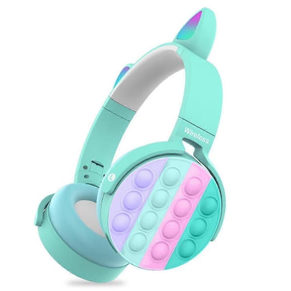 bluetooth on-ear hovedtelefon med pop-bobler, farverigt stereo trådløst bluetooth headset til mobiltelefon tablet pc, foldbart justerbart til