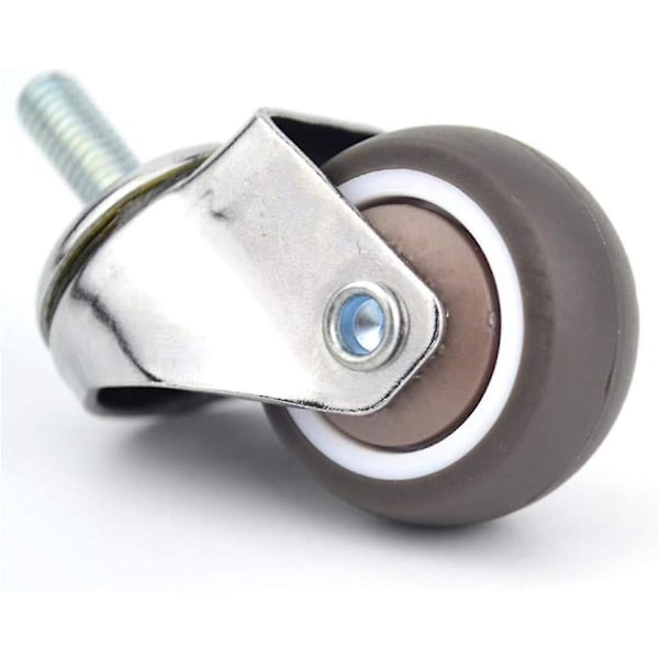 4 kpl M6 x 15 mm huonekalujen pyöriviä pyöriä, joissa 32 mm kierre, TPE-pehmeä kumi, 32 mm kierre
