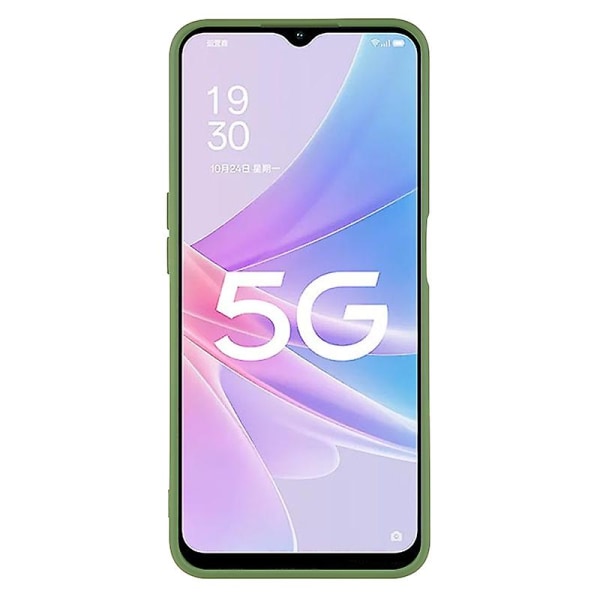 For Oppo A58 5g fiberforing gummiert TPU-deksel Anti-ripe telefondeksel Bean Green