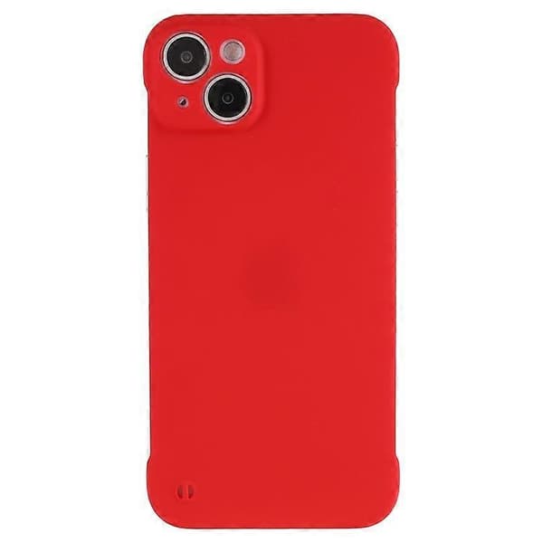 Kompatibel med iPhone 15 Plus etui rammeløst hud-touch hårdt PC telefoncover Red