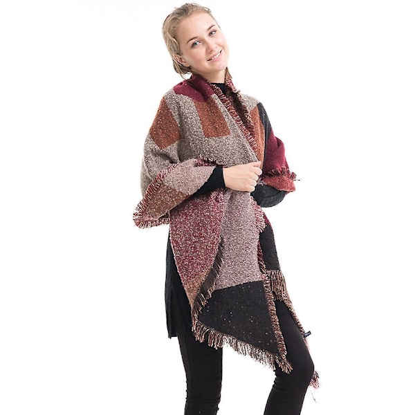 Pashmina sjal wrap varm halsduk tjock sjal för dam