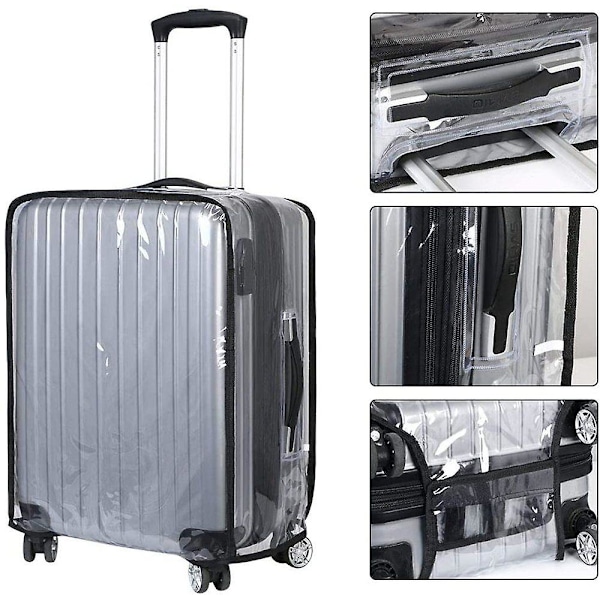 Resväska Skydd Resväska Skydd PVC Material Transparent Resväska Skydd Ärm Tvättbar, Repskydd och Återanvändbar Resväska Skydd (26 tum) 26 inches