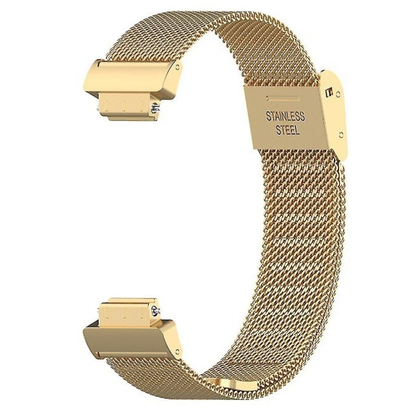 För Fitbit Inspire 3 Rostfritt stål Mesh Ersättning Smart Watch Band med spänne-guld
