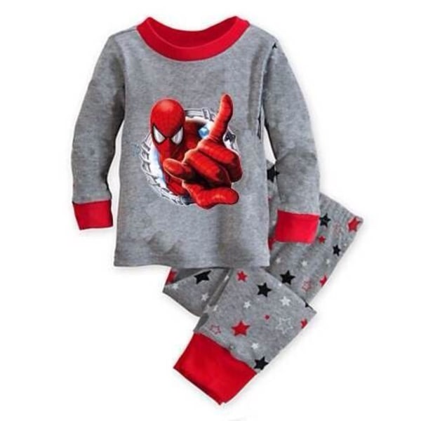 Bomullspyjamas för pojkar, långärmad, tecknat set för barn, babykläder för hemmet, Spiderman Captain America 3 130cm