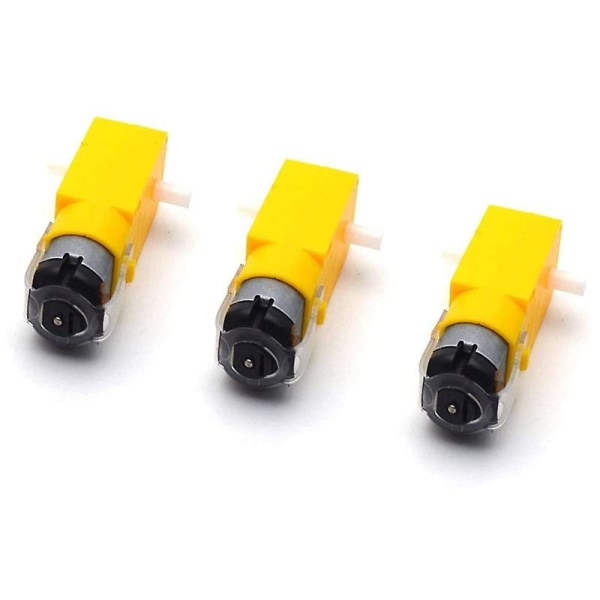 Girmotor dobbel aksel 3-6V TT-motor for Smart Car Robot Pakke med 6 (I Shape) Yellow