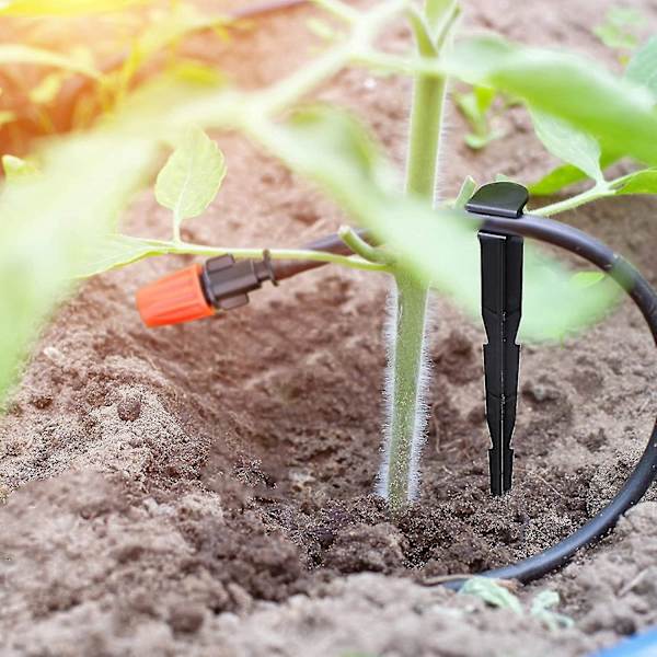 Dele Vandingsdråbeholder, slangeholder Rør 4/7 mm Grøntsagshaver Blomsterbede Planteværktøj Plænevanding (20 stk, sort)